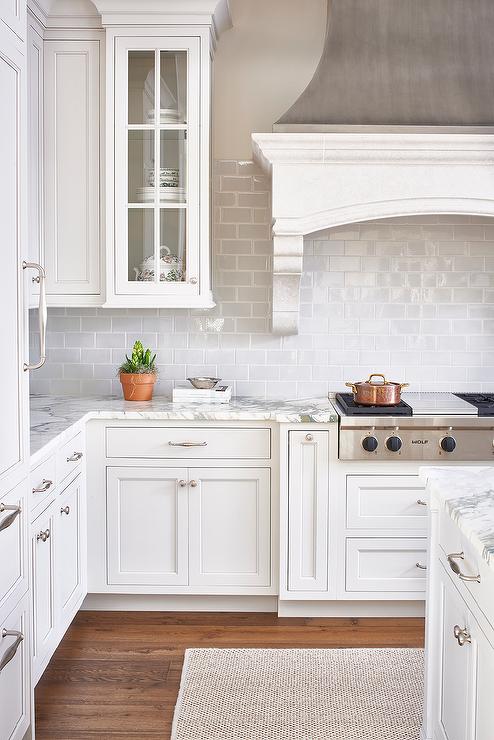 custom grey and white hood | Lifestyle blogger Elle Bowes | White kitchen decor ideas