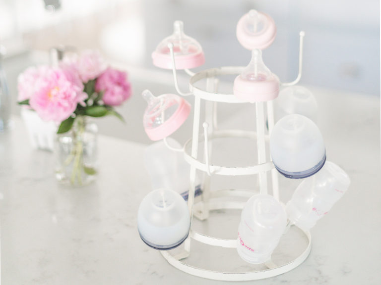 Rustic Baby Bottle Rack | By Lifestyle blogger Elle Bowes