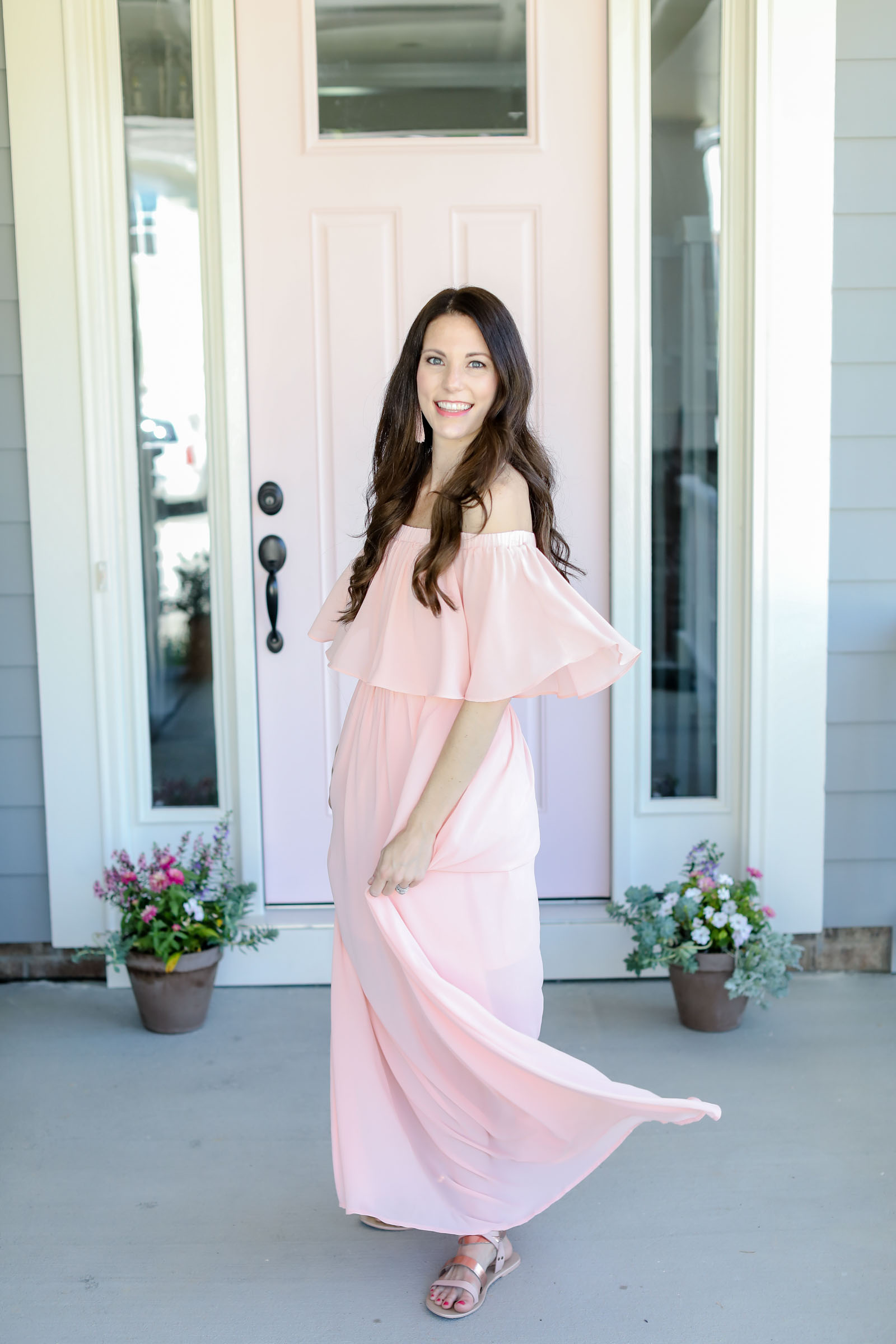 flowy pink maxi dress | elle bowes