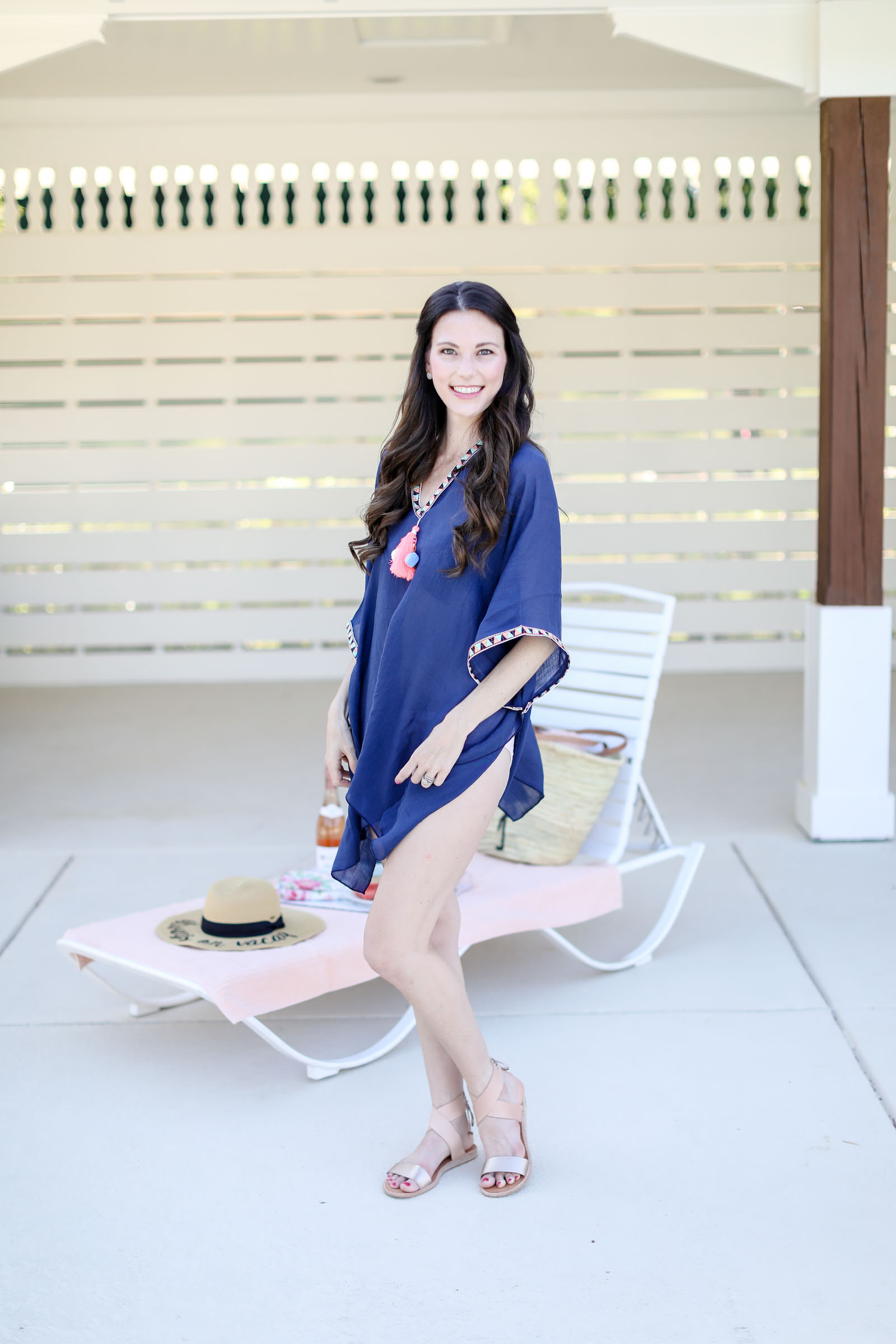 navy cover up flats blush gold tones | elle bowes