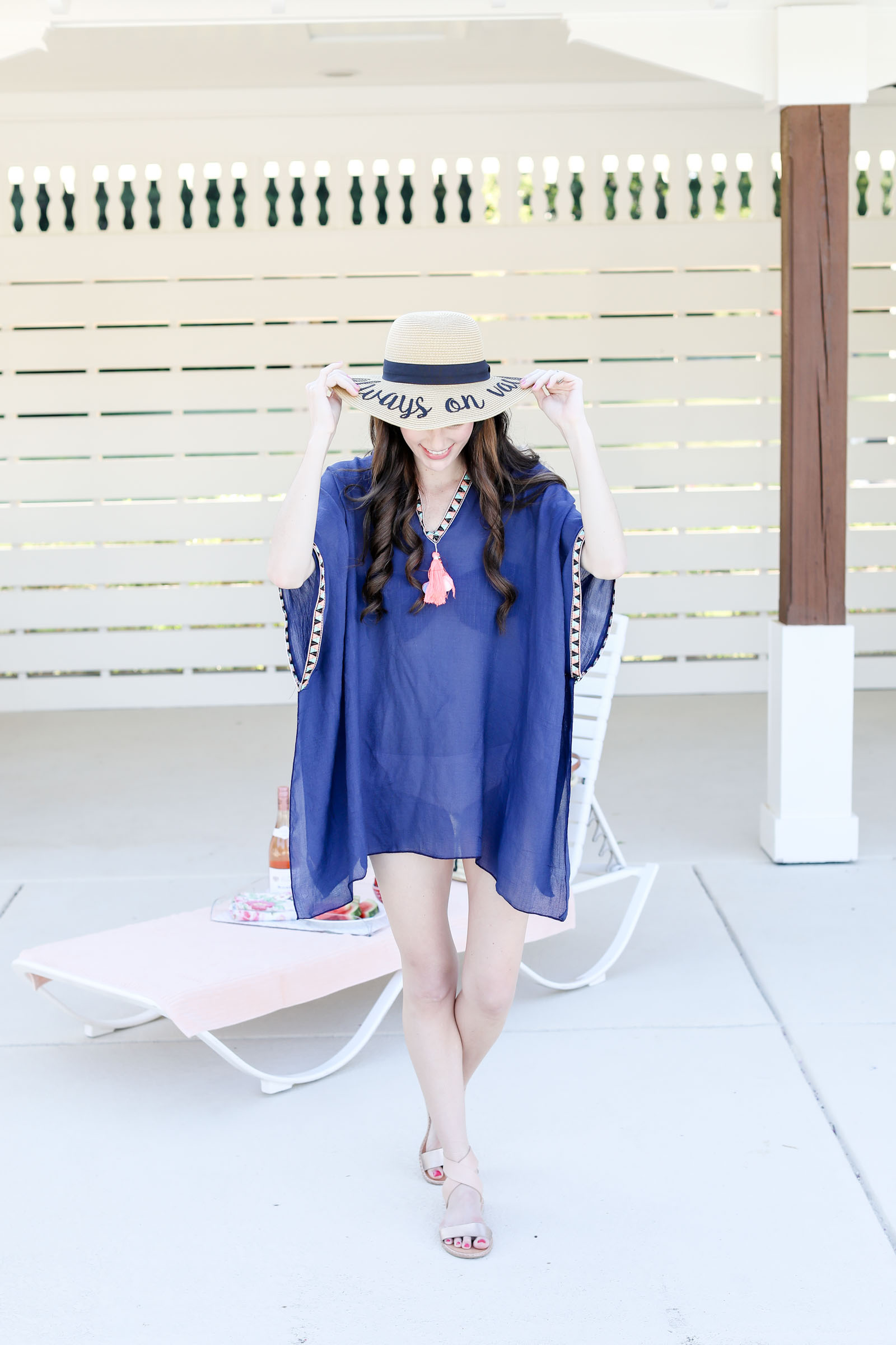 summer hat straw hat navy cover up | elle bowes